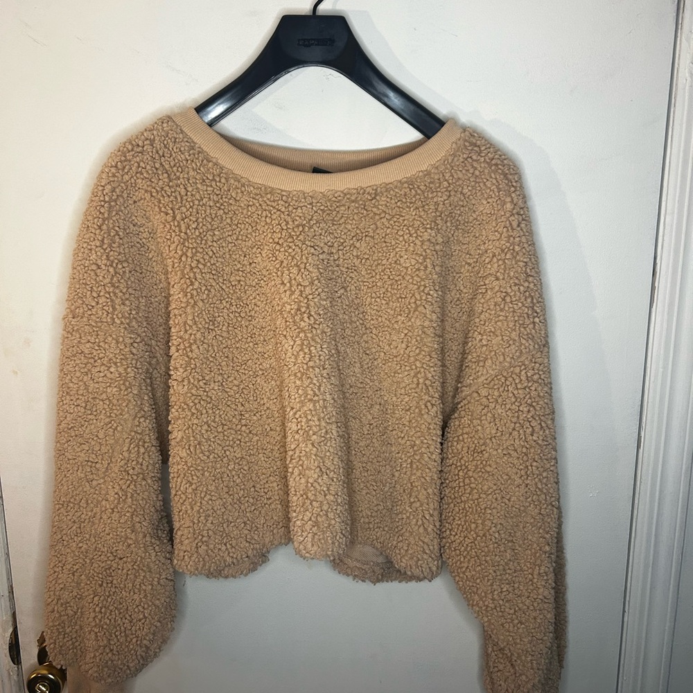 Cozy Tan Sherpa Sweater